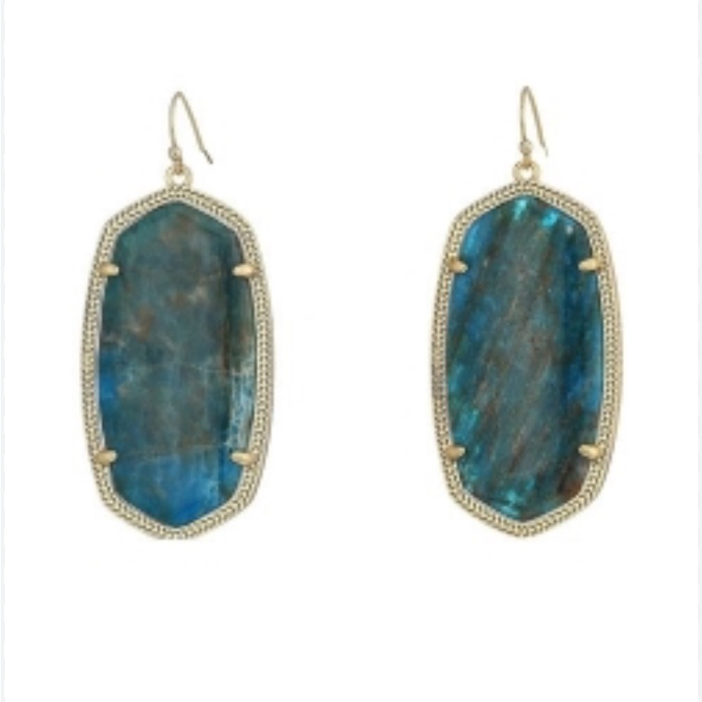 Kendra Scott Danielle Earrings Aqua Apatite Gold Earrings